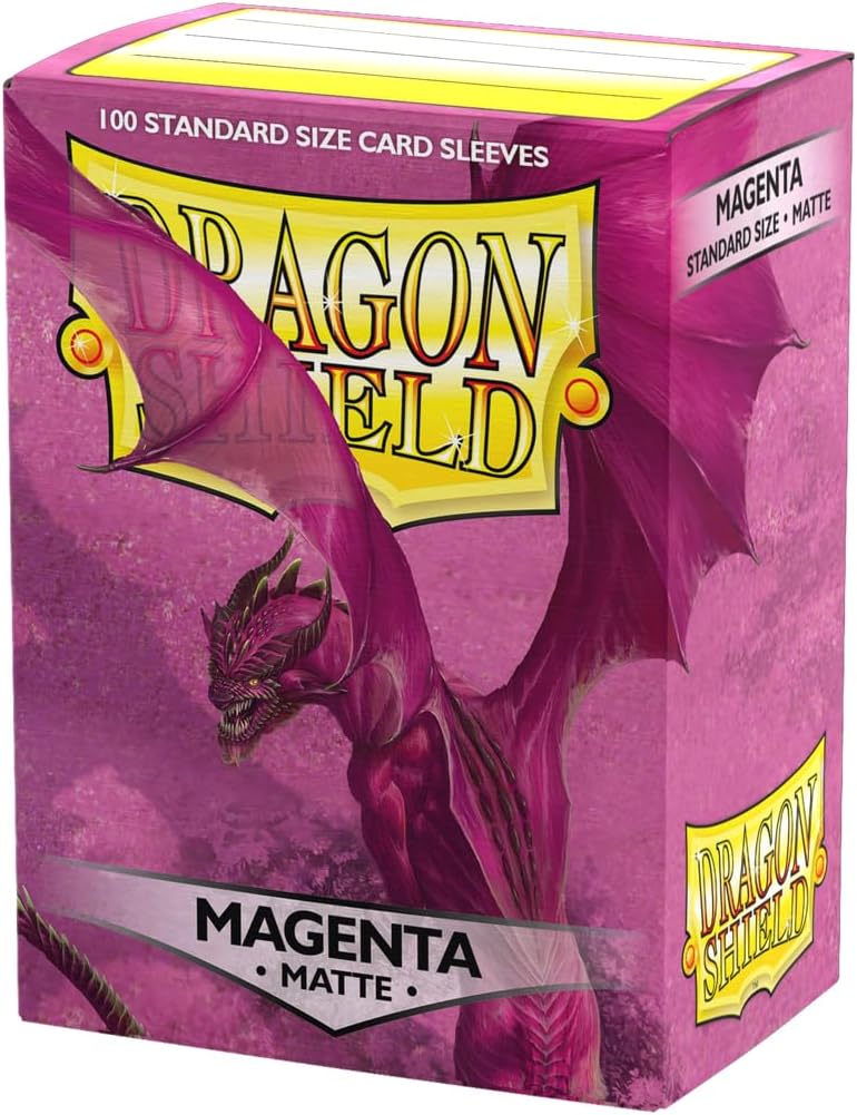 dragon shield | Standard Size Card Matte Sleeves | 100 CT - Smooth & Tough Premium TCG Sleeves | Compatible with Pokemon, Flesh & Blood, One Piece & Magic The Gathering | Magenta - Matte - Image 1